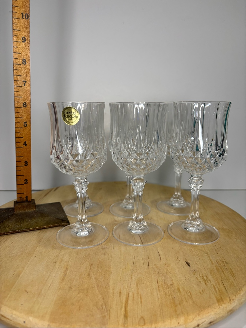 Vintage Red wine Cristal d’Arques glasses 
Set of 6